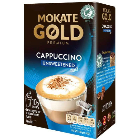 Mokate Gold Premium Instant Unsweetened Cappuccino (10 Sachets) - Discount Coffee