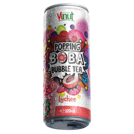 Popping Boba Bubble Tea Cans - Lychee (6x320ml) - Discount Coffee