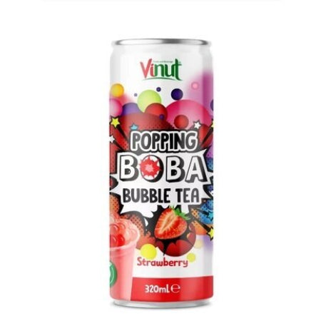 Popping Boba Bubble Tea Cans - Strawberry (6x320ml)