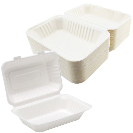 Biodegradable 9" x 6" Food Box 1000ml (50 Pack)