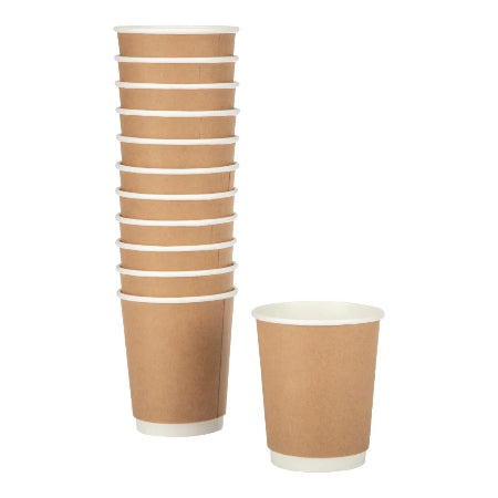 12oz Kraft Double Wall Paper Cups 25 (340ml) | Discount Coffee