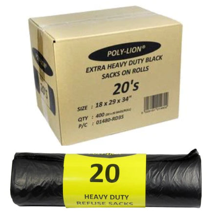 Black Heavy Duty Bin Bags (400) | Discount Coffee