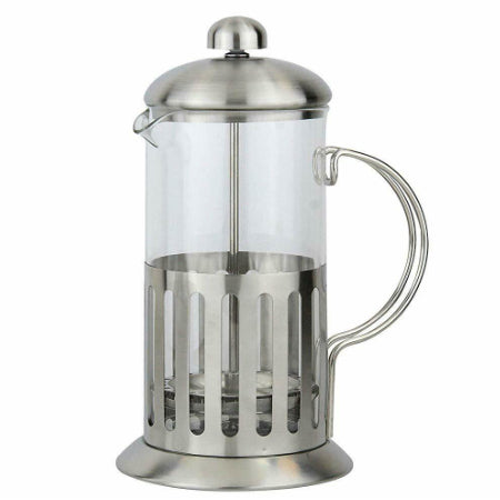 Glass Brushed Stainless Steel Cafetiere (6 Cup) Discount Coffee
