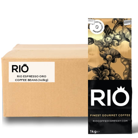 Rio Espresso Oro Coffee Beans (4x1kg) Italian Roast Coffee | Discount Coffee