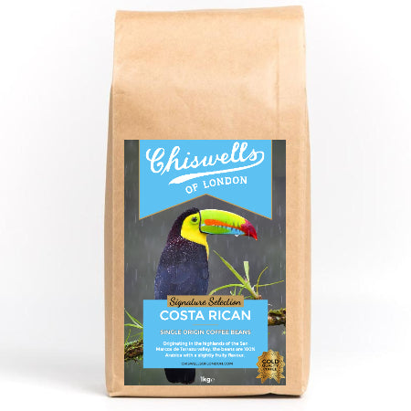 Chiswells Costa Rican 100% Arabica Coffee Beans (1kg) - Discount Coffee
