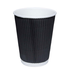 12oz Black Ripple Paper Cups (500) Image