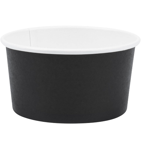 8oz Black Ice Cream Pots (50 Pots)