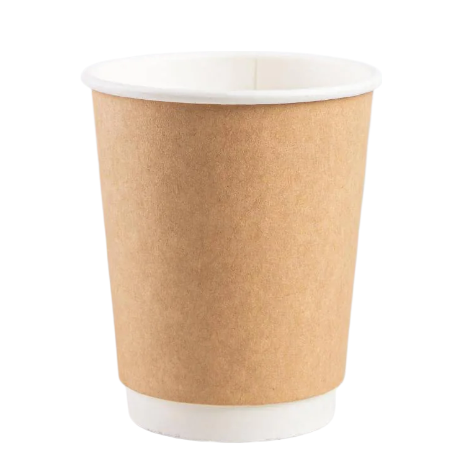 12oz Kraft Double Wall Paper Cups (100 Cups) - Discount Coffee