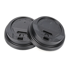 12-16oz Black Sip Lids - Full Box (500) - Discount Coffee