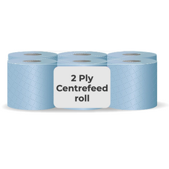 Centrefeed Blue Roll 6 Pack – 2 Ply, 150m Industrial Cleaning Paper