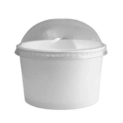 3oz Ice Cream Domed PET Lid - Full Box (1000 Lids)