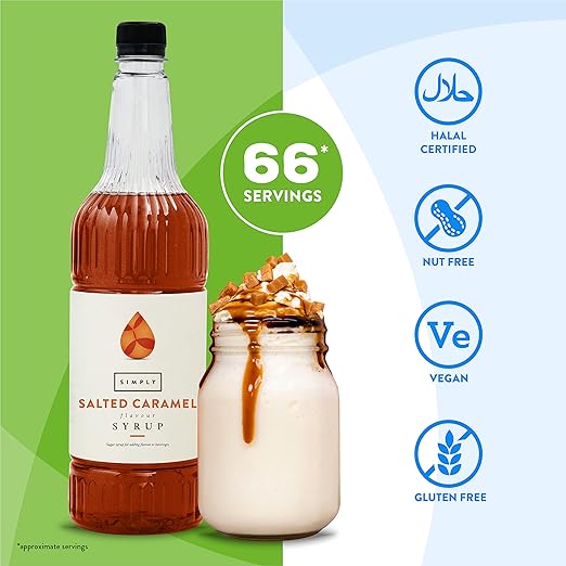 Simply Salted Caramel Flavouring Syrup (1 Litre) - Discount Coffee