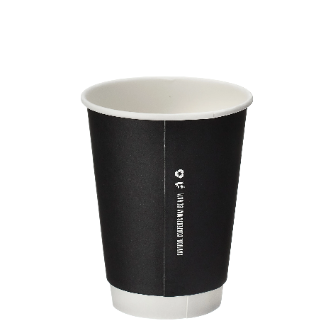 8oz Double Wall Cups - Black (100) - Discount Coffee