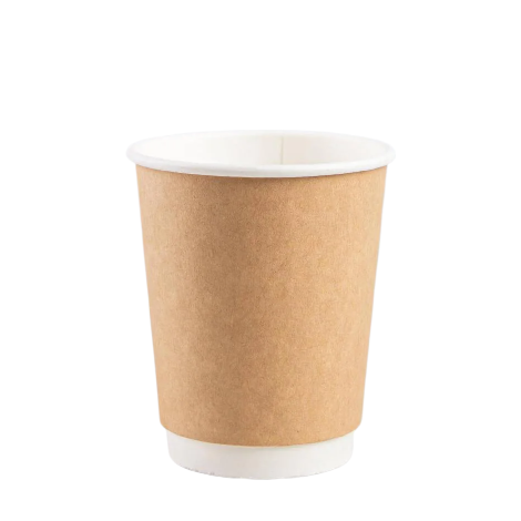 8oz Double Wall Cups - Kraft (100) - Discount Coffee