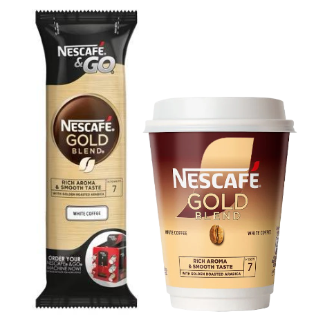 Nescafe & Go - Gold Blend White Coffee - 12oz Foil Sealed Drinks (8 Cups) - Discount Coffee