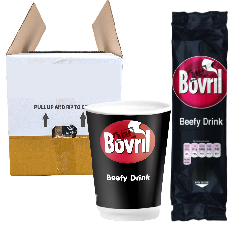 12oz Foil Sealed Drinks - Bovril Beefy Drink - Full Case (15 x 10 Cups) - Discount Coffee