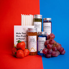 Bubble Tea Kit - Strawberry & Blue Grape Syrup with Apple & Mango Boba (6 Serving) Image