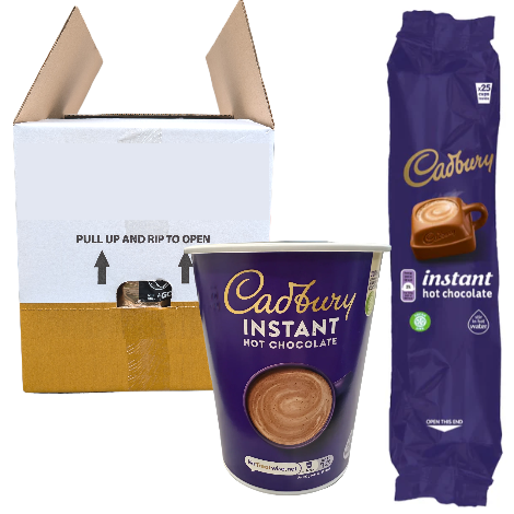 12oz Foil Sealed Drinks - Cadbury Hot Chocolate -Case (15 x 10 Cups) - Discount Coffee