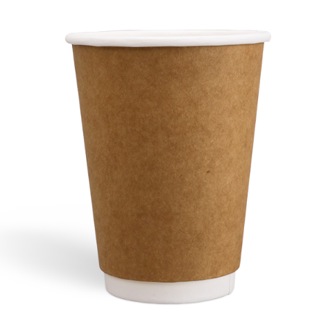 12oz Kraft Double Wall Paper Cups (100 Cups) - Discount Coffee
