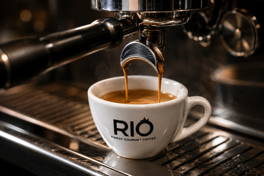 Rio espresso being poured