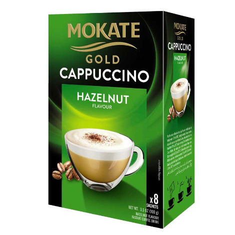 Mokate Gold Hazelnut Cappuccino Sachets - Bulk Buy (12 x 8 Sachets)