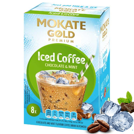 Mokate Instant Chocolate Mint Iced Coffee Sachets (8) - Discount Coffee