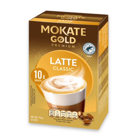 Mokate Gold Premium Instant Latte Sachets | 10 x 14g | Box