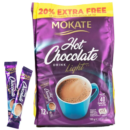 Mokate Light Instant Hot Chocolate Sachets (12) - Special Offer