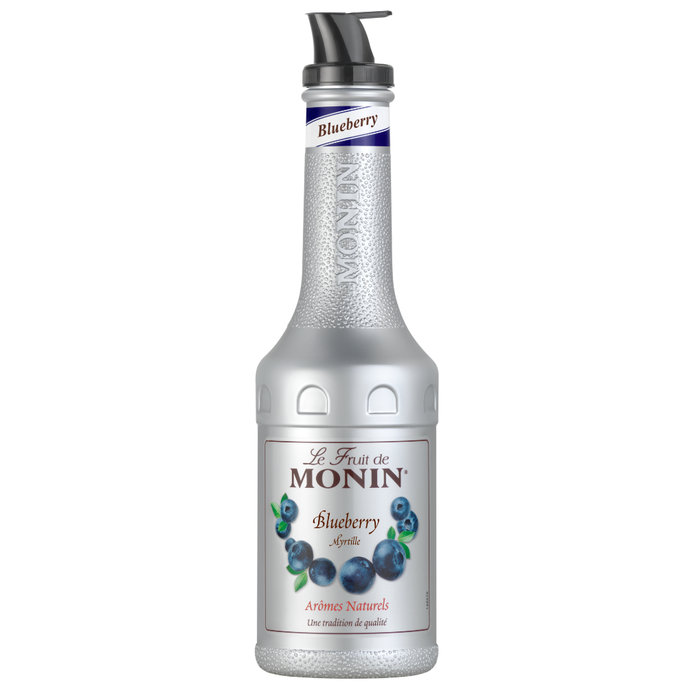 Monin Blueberry Puree (1 Litre) | Real Fruit | Built-In Pourer
