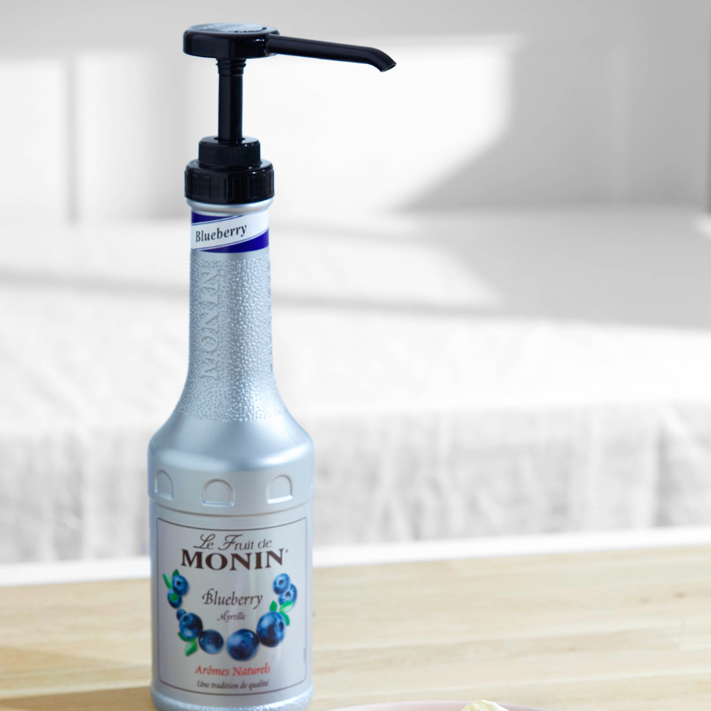 Monin Blueberry Puree (1 Litre) | Real Fruit | Built-In Pourer