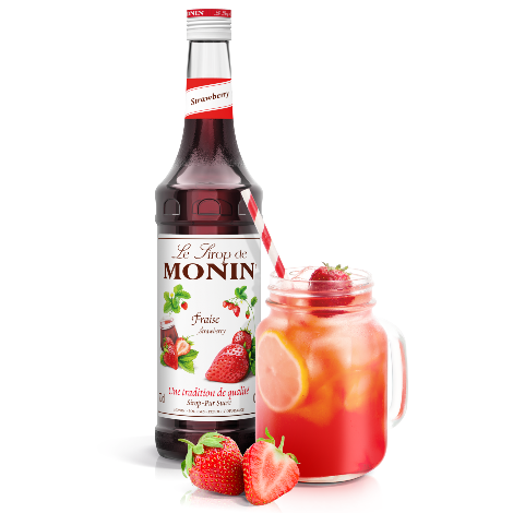 Monin Strawberry Flavouring Syrup (700ml) - Discount Coffee