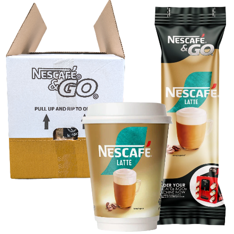 Nescafe & Go - Latte - 12oz Foil Sealed Drinks - Case (12 x 8 Cups)