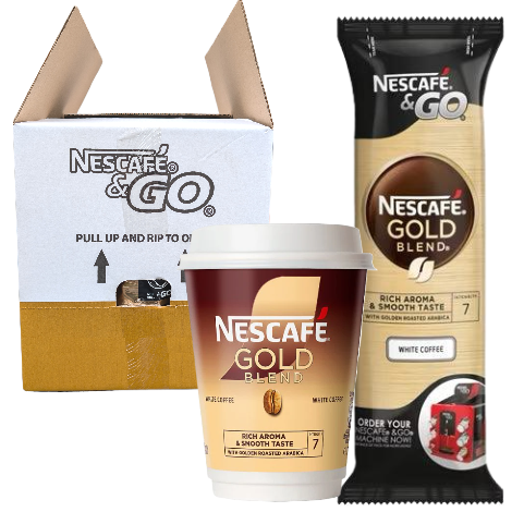 Nescafe & Go - Gold Blend White Coffee - 12oz Foil Sealed Drinks - Full Case (12 x 8 Cups) - Discount Coffee