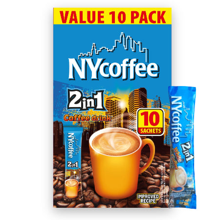 NY Coffee Instant White Coffee 2 in 1 Sachets (10) - Discount Coffee