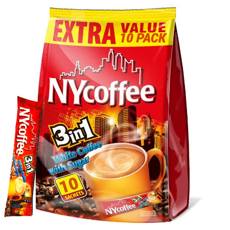 NY Coffee Instant White Coffee with Sugar 3 in 1 Sachets