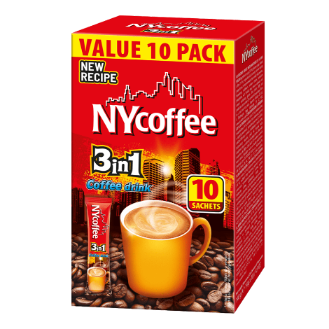 NY Coffee Instant White Coffee with Sugar 3 in 1 Sachets (10 Sticks) - Discount Coffee