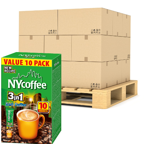 NY Irish Cream Instant  Coffee 3 in 1 Sachets - 200 Cases (Pallet Buy) - Discount Coffee