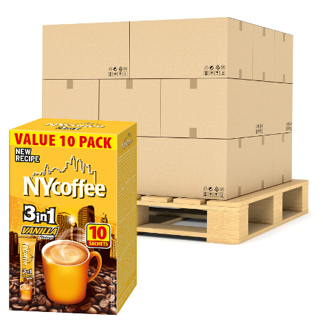 NY Vanilla Instant Coffee 3 in 1 Sachets - 200 Cases (Pallet Buy) - Discount Coffee