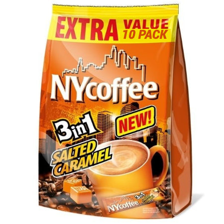 NY Salted Caramel Instant White Coffee with Sugar 3 in 1 Sachets