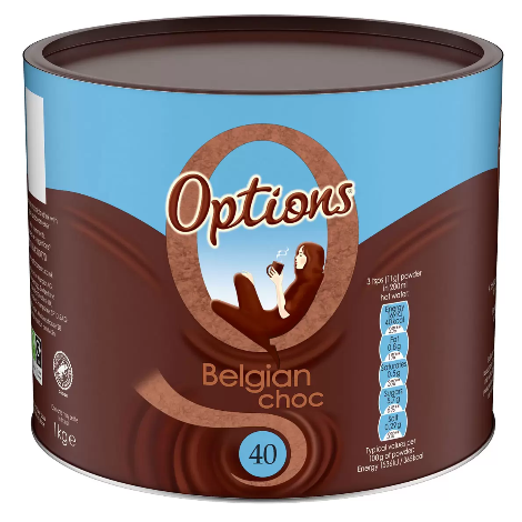 Options Belgian Hot Chocolate (1kg) - Discount Coffee