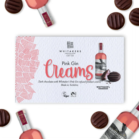 Whitakers Chocolate Pink Gin Creams (150g) - Discount Coffee