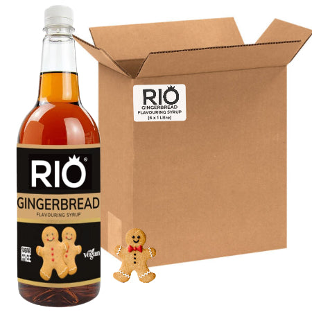 Rio Sugar Free Gingerbread Syrup - Bulk Buy (6 x 1 Litre) - Discount Coffee