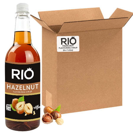 Rio Sugar Free Hazelnut Syrup - Bulk Buy (6 x 1 Litre) - Discount Coffee