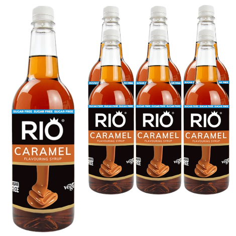 Rio Sugar Free Caramel Syrup - Full Case (6 x 1 Litre) - Discount Coffee