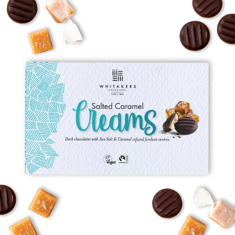 Whitakers Chocolate Salted Caramel Creams (150g) - Discount Coffee