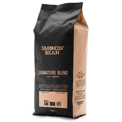 Smokin' Bean Organic Fairtrade Arabica Coffee Beans (1kg) Signature Blend Triple Certified Coffee Bag- Discount Coffee
