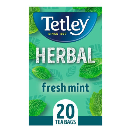Tetley Herbal Fresh Mint Teabags (20 Bags) - Discount Coffee