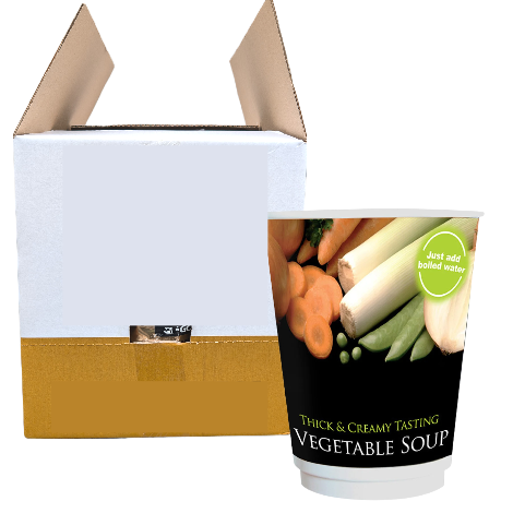 12oz Foil Sealed Drinks - Vegetable Soup - Case (15 x 10 Cups) - Discount Coffee