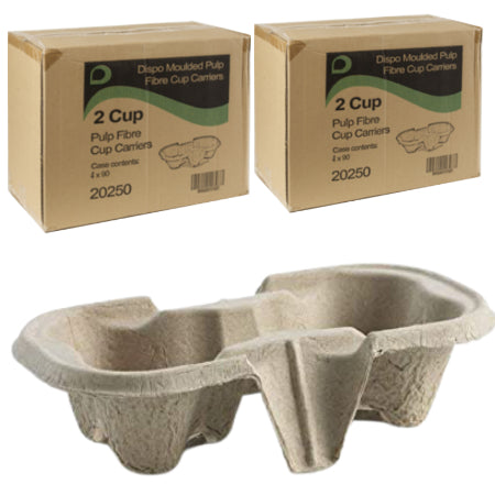 Cardboard Coffee Cup Carry Tray - 2 Cup (720) | Discount Coffee