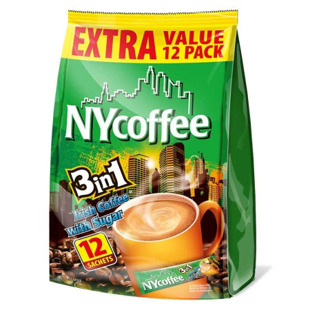 NY Irish Cream Instant White Coffee with Sugar 3 in 1 Sachets (12) | Discount Coffee